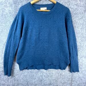 Velvet By Graham & Spencer Sweater Womens Small Blue 100% Cashmere Long Sleeve